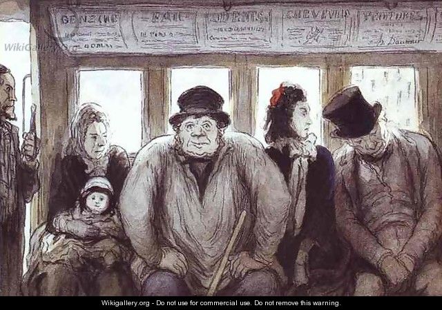 In the Omnibus - Honoré Daumier