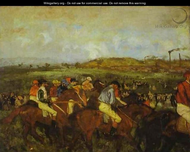 Gentlemen Jockeys Before Start - Edgar Degas