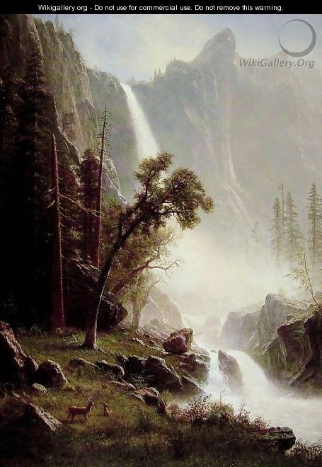 Bridal Veil Falls, Yosemite - Albert Bierstadt