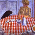 The Red-Checkered Tablecloth - Pierre Bonnard