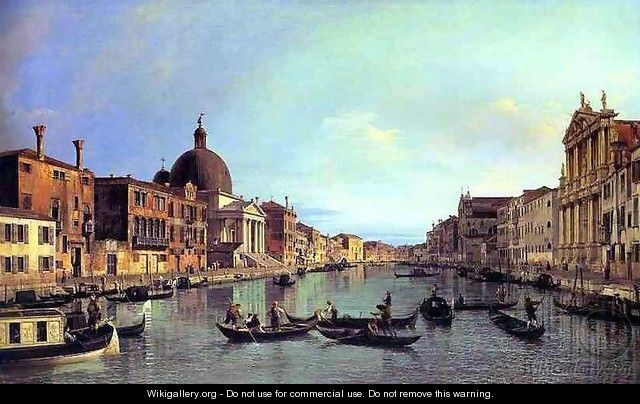 Venice, the Upper Reaches of the Grand Canal with S. Simeone Piccolo - (Giovanni Antonio Canal) Canaletto