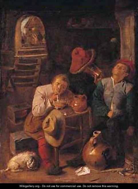 Four Peasants in a Cellar - Adriaen Brouwer