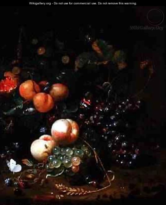 Still Life with Fruit and Flowers - Jan Mortel