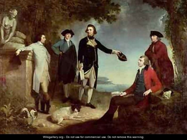 Captain James Cook 1728-79 Sir Joseph Banks 1743-1820 Lord Sandwich with Dr Daniel Solander 1733-82 and Dr John Hawkesworth 1715-73 1771 - John Hamilton Mortimer