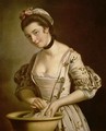A Ladys Maid Soaping Linen - Henry Robert Morland