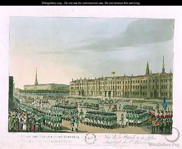View of the Parade and the Imperial Palace at St Petersburg - (after) Mornay