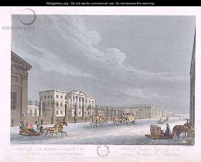View of the Imperial Bank and the Shops at St Petersburg - (after) Mornay