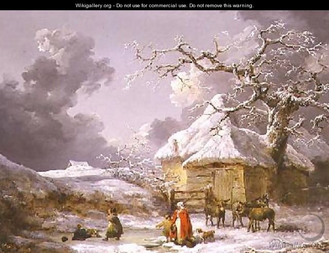 A Fall on the Ice - George Morland