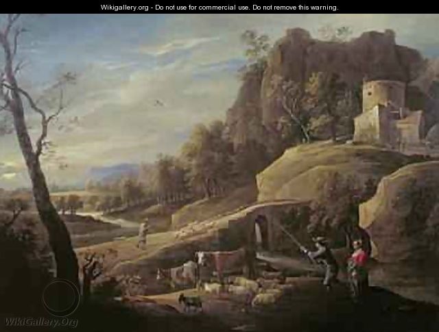 Landscape with Farmers tending their Animals - Pieter the Younger Mulier (Tampesta, Pietro)