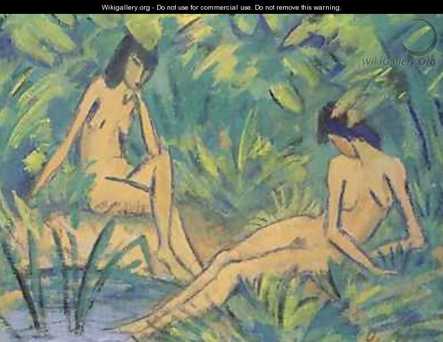 Girls sitting by the water 1920 - Otto Mueller