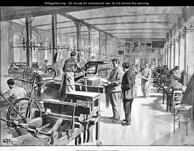 Printing the banknotes at the Paris Bank of France 1897 - (after) Moulignie, L.