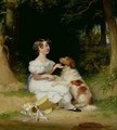 A Young Girl with Her Spaniel 1832 - Alexander Mosses