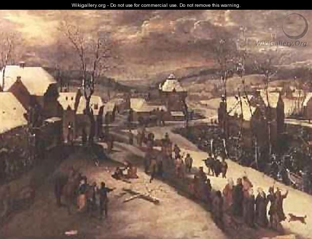 Winter Landscape with Procession - Gillis Mostaert