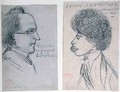 Portraits of either Charles Nodier 1780-1844 or Gustave Planche 1808-57 and Alexandre Dumas Pere 1802-70 1834 - Alfred de Musset