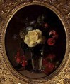 Still Life of a Yellow Rose Mignonette and Fuchsias - Annie Feray Mutrie