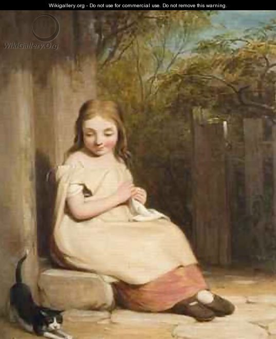 Young Girl with Kitten - William Mulready