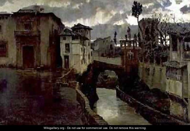 Street Scene in Granada - Antonio Munoz Degrain