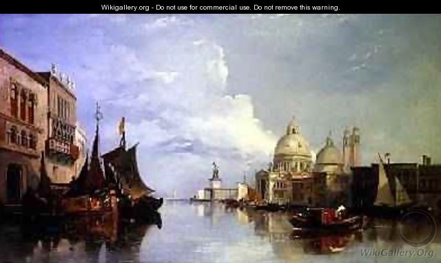The Grand Canal with the Church of Santa Maria Della Salute Venice - William James Muller