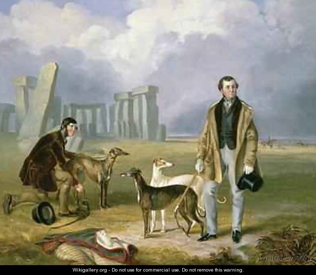 Charles Randell with Greyhounds 1849 - James Flewitt Mullock