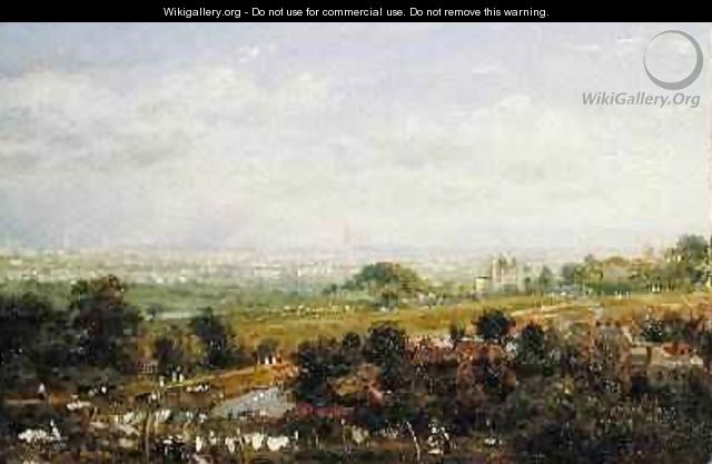 London from Islington Hill 1820-30 - Frederick Nash