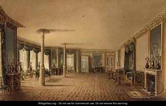 The South Drawing Room or Banqueting Room Gallery from Views of the Royal Pavilion - John Nash