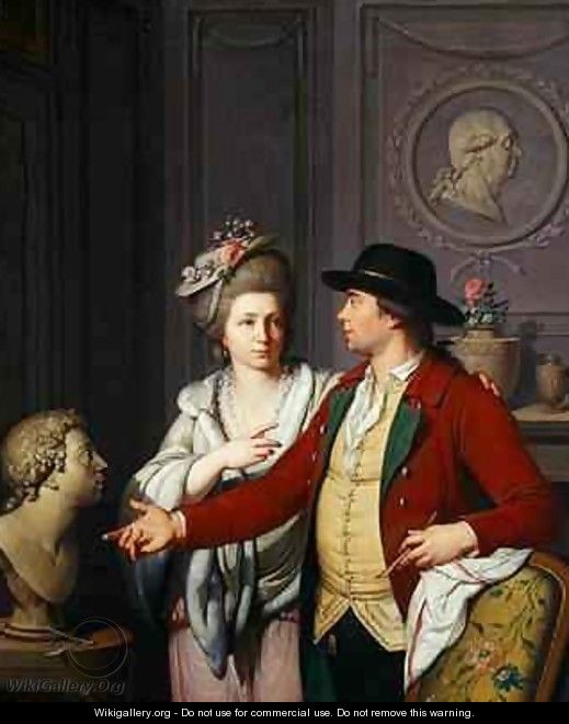 Samuel Nahl Shows his Bride a Bust of his Brother 1782 - Johann August the Younger Nahl