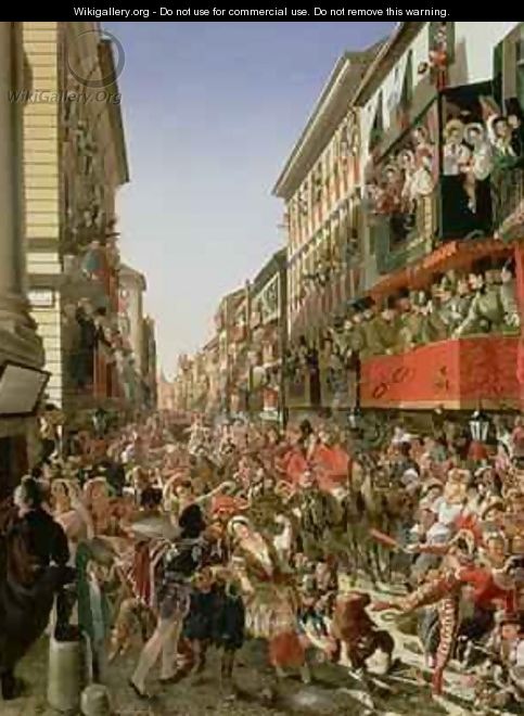 Carnival in Rome 1839 - Aleksandr Petrovich Myasoedov