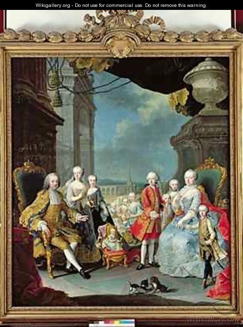 Franz Stephan I 1708-65 with his wife Marie-Therese 1717-80 and their children - Martin II Mytens or Meytens