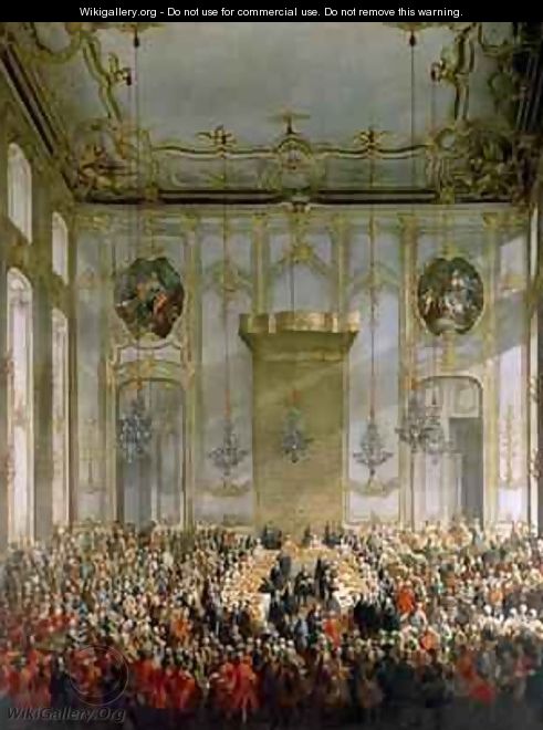 Court Banquet in the Great Antechamber of the Hofburg Palace Vienna 2 - Martin II Mytens or Meytens