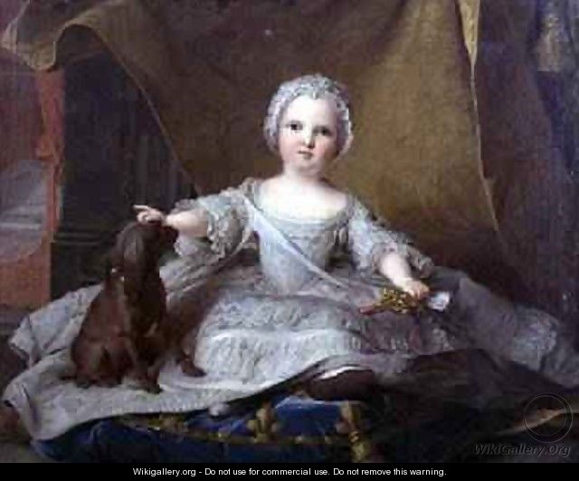 Portrait of MarieZephyrine 1750-55 of France with her Dog 1751 - Jean-Marc Nattier