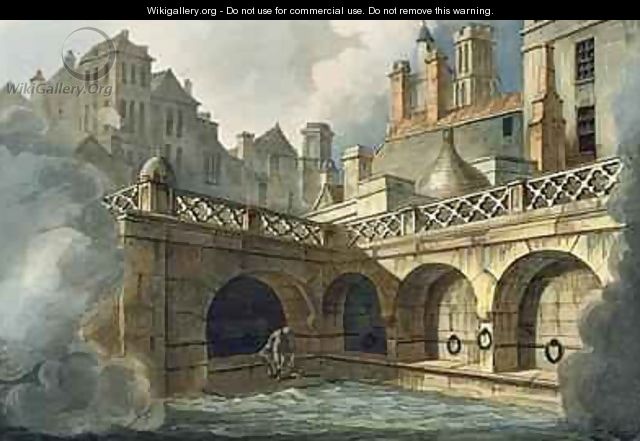 Inside of Queens Bath from Bath Illustrated by a Series of Views - John Claude Nattes