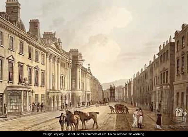 Milsom Street from Bath Illustrated by a Series of Views - John Claude Nattes