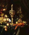 Still Life with a Steeple Cup a Lobster and Fruit 1677 - Pieter Nason