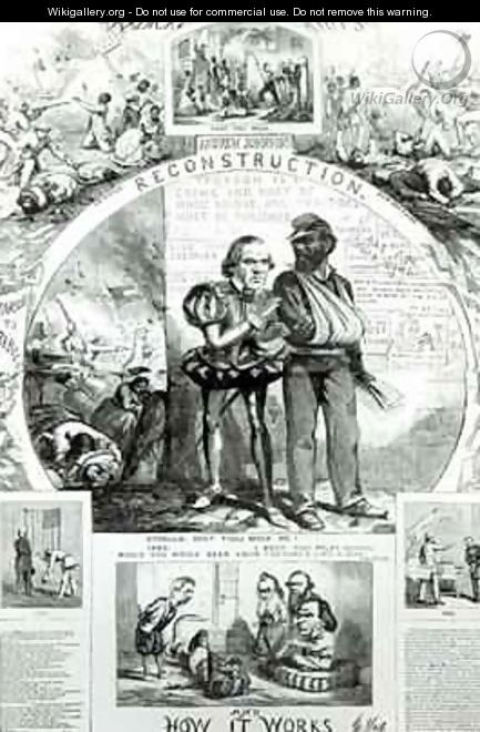 Reconstruction and How it Works from Harpers Weekly - Thomas Nast