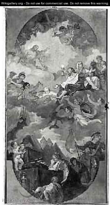 Apotheosis of St Louis sketch for the ceiling of the church San Luigi dei Francesi Rome 1754-56 - Charles Joseph Natoire