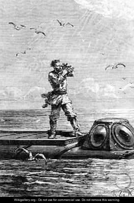 Captain Nemo on top of the Nautilus - Alphonse Marie de Neuville