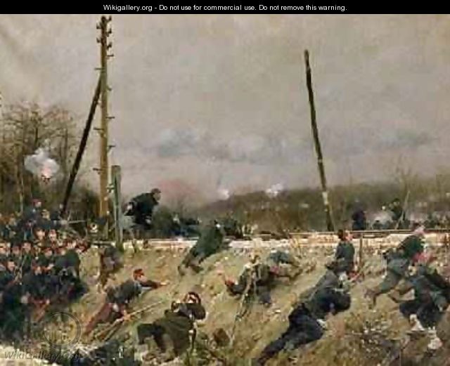 Fighting on the Tracks 1874 - Alphonse Marie de Neuville