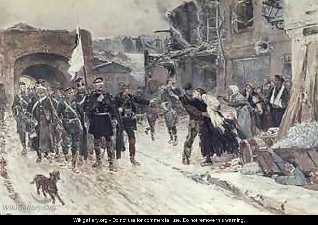 The Entrance into Belfort of the German Commander Bearing the Flag of Truce 4th November 1870 1884 - Alphonse Marie de Neuville