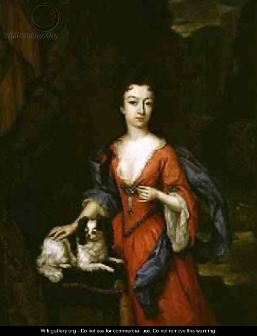 Portrait of a Lady with a Dog 1706 - Constantin Netscher