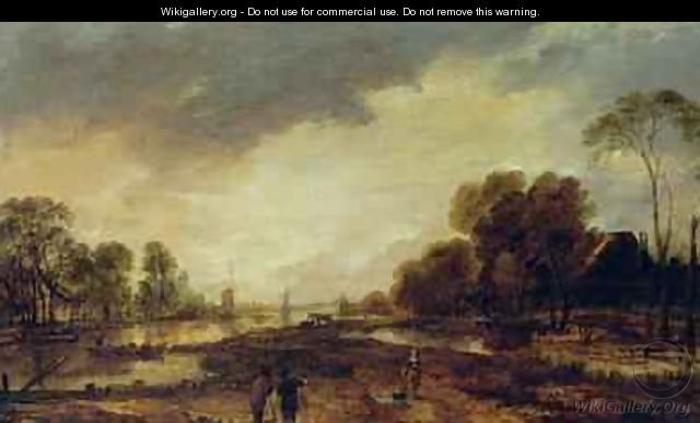 A River Scene Evening 1648 - Aert van der Neer