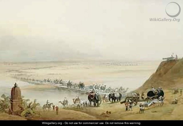 Released Garrison of Lucknow Crossing the Ganges - J. Needham