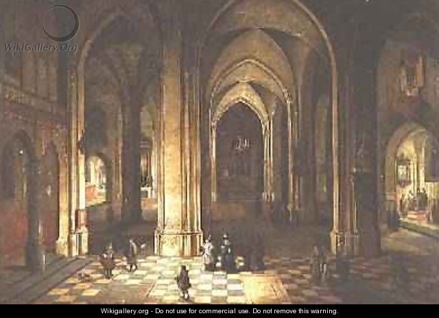Church interior at night - Pieter the Younger Neefs