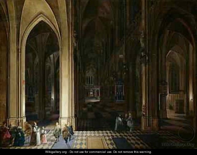 The Interior of Antwerp Cathedral by Candle and Torchlight - Pieter, the Elder and Younger Neefs