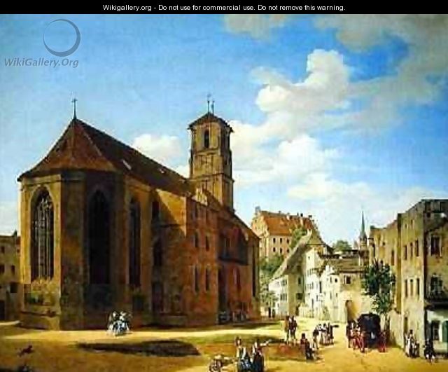 The Church Square in Wasserburg am Inn 1838 - Michael Neher