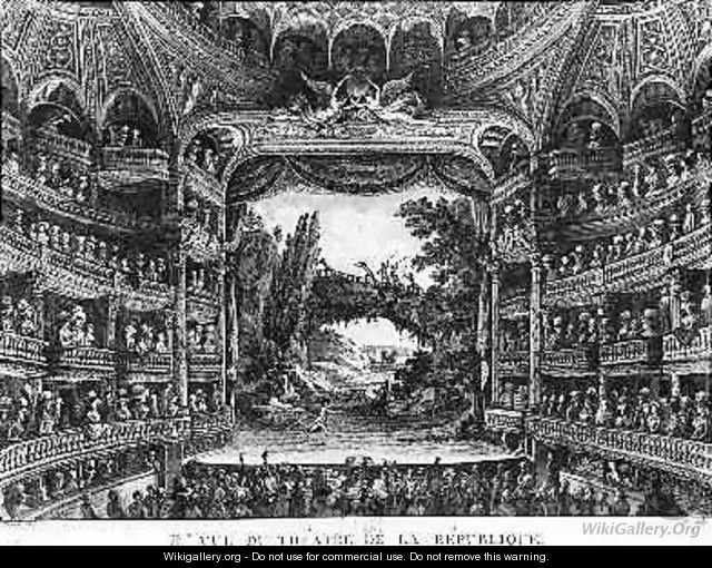 Second view of the Theatre de la Republique plate 83 from volume IV of Voyage de France - Francois Denis Nee