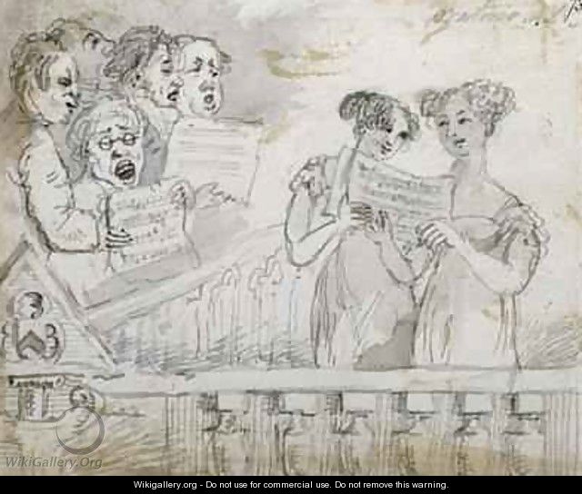 Oratorio performance at the Drury Lane Theatre part one of a triptych 1814 - John Nixon