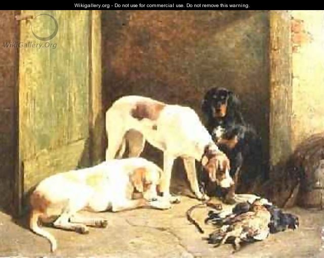 Pointers and a Gordon Setter - John Sargeant Noble, R.B.A.
