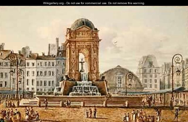 View of the Place and Fountain in the Marche des Innocents Paris 2 - Victor Jean Nicolle
