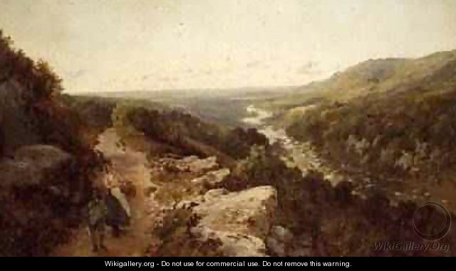 An extensive river landscape - Edmund John Niemann, Snr.