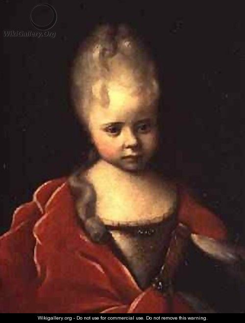 Portrait of Grand Duchess Yelizaveta Petrovna as a Child 1712-13 - Ivan Nikitich Nikitin